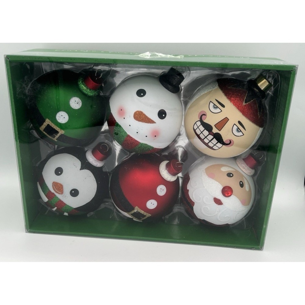 CG Hunter Holiday 6 Piece Shatter Resistant 4" Christmas Ornaments Boxed